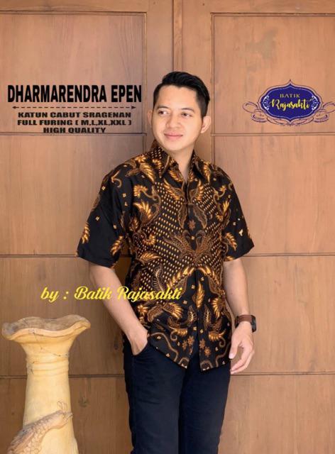Surajaya Cabut Sogan Kemeja Batik Pria Full Furing Katun Cabut Primisima