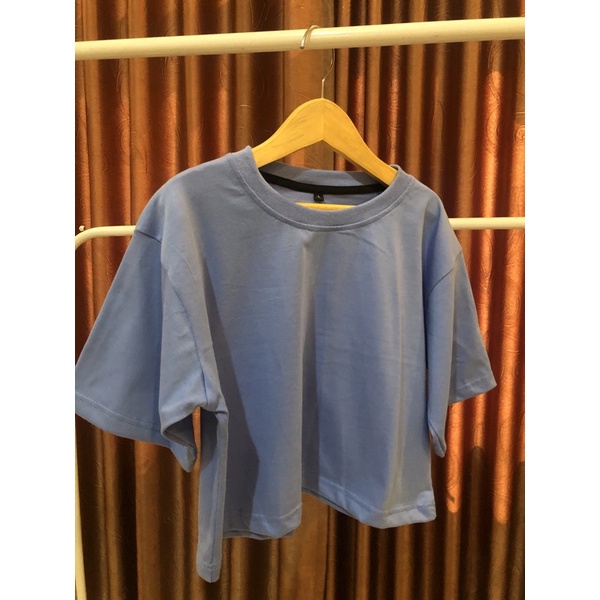 KAOS CROP POLOS DEWASA BLUE DENIM
