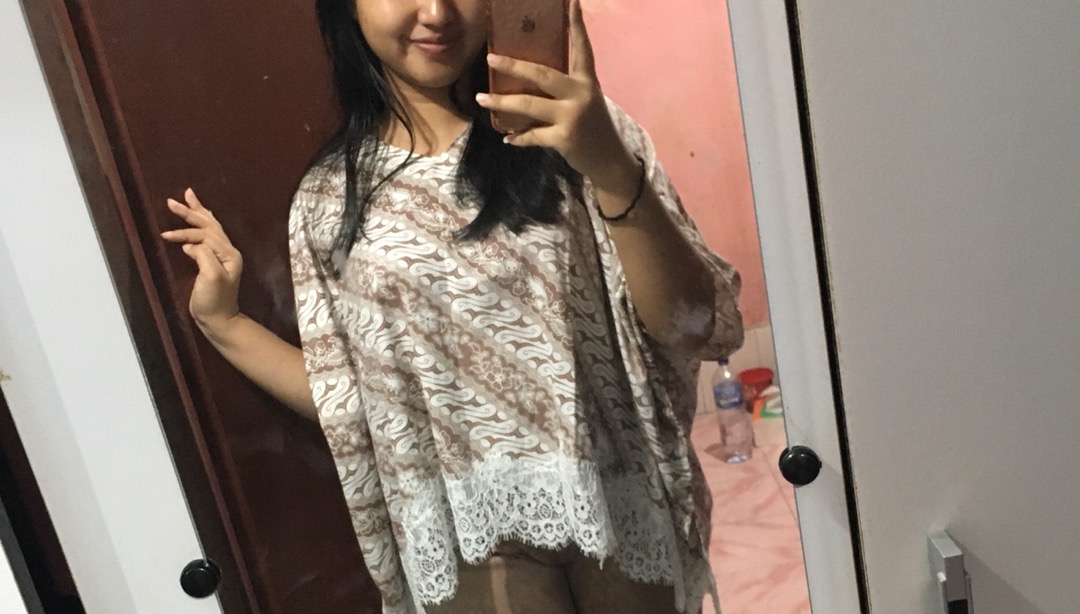 Blus Modern Batwing Batik Brokat Brukat Renda Jumbo Pastel Atasan Batik Soft Pesta Kondangan (seno)