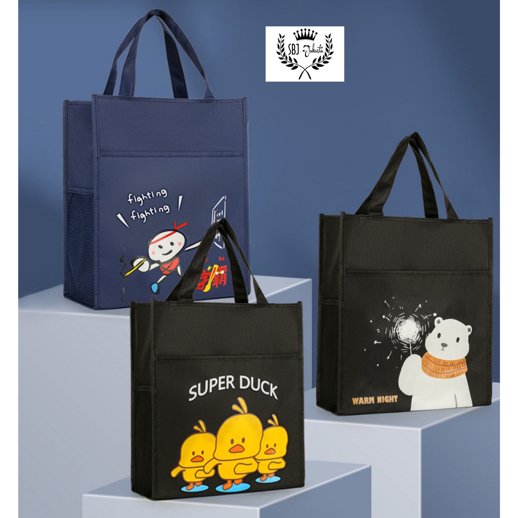 Tas Belajar / Tas sekolah / Tas Kursus anak Tote Bag / MESSENGER BAG anak motif kartun