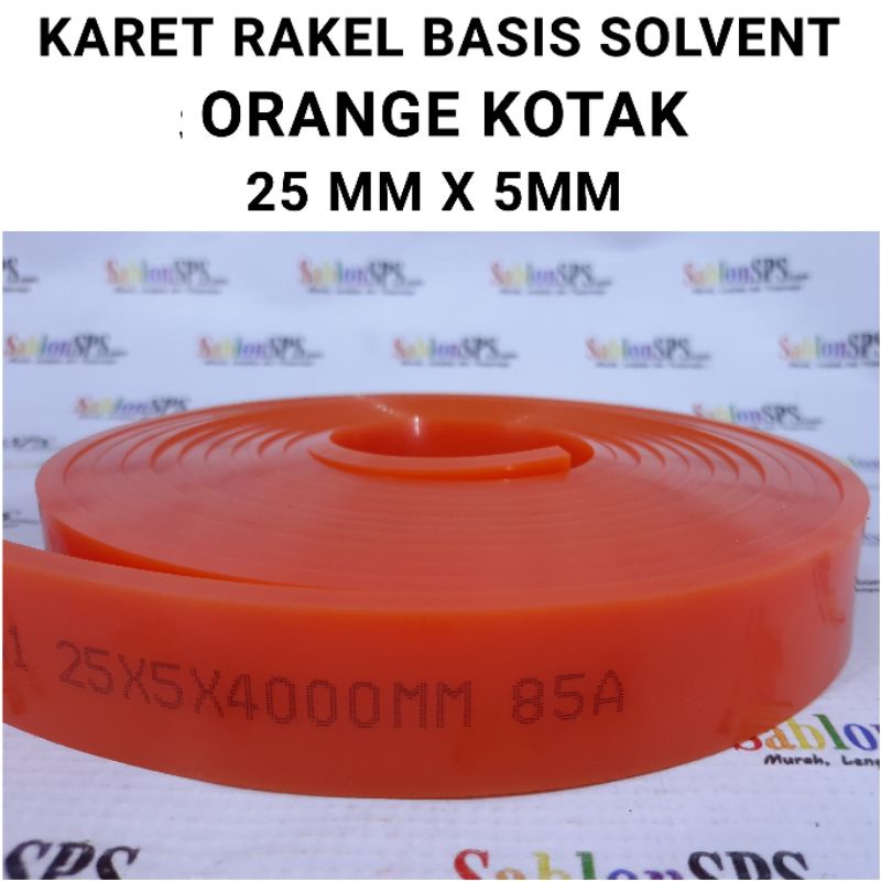 KARET RAKEL SABLON ORANGE KOTAK 5MMX25MM