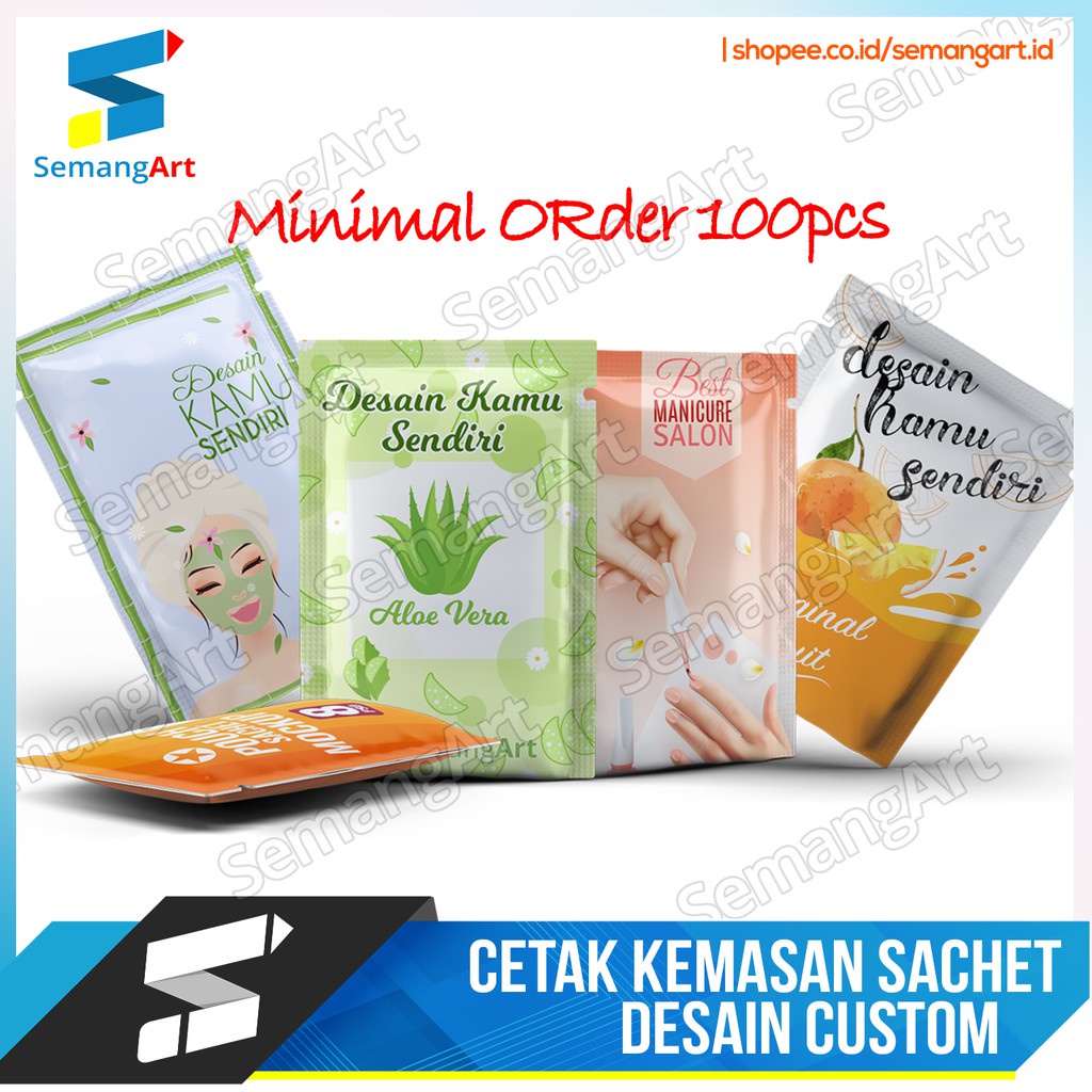 Semangart Cetak Kemasan Sachet Masker / Bungkus Makanan Desain Custom