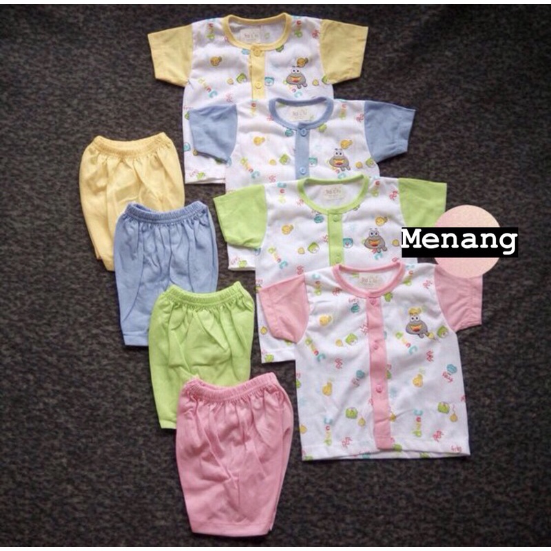 Setelan Tralala 802 Baju Pendek Bayi Kancing Newborn Berkualitas/PAKAIAN BAYI SETELAN USIA0-12 BULAN