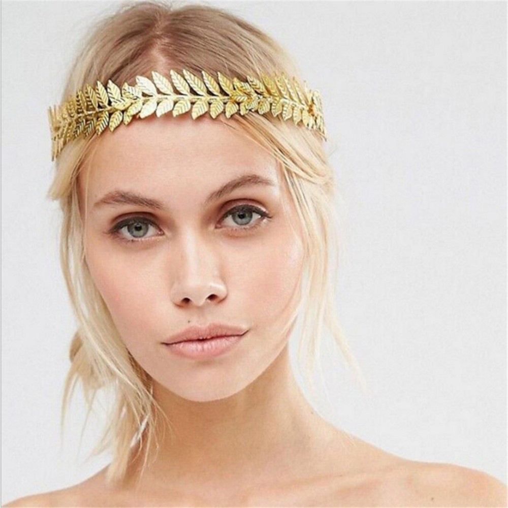 Golden Leaves Tiara Crown Headwear Hair Bands