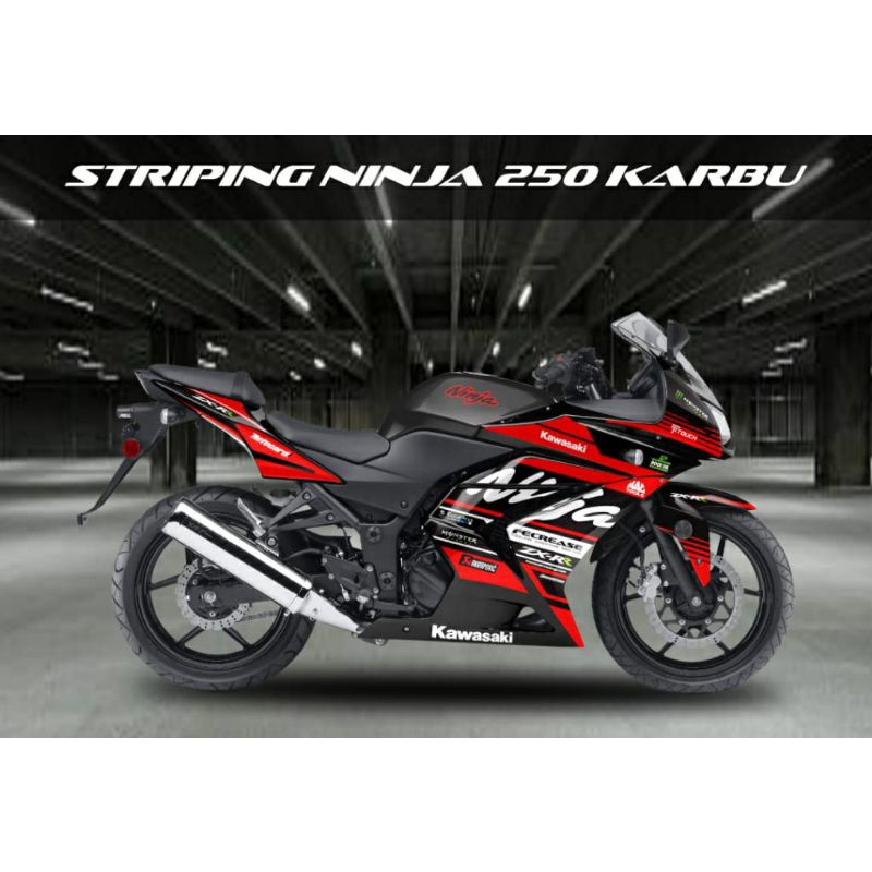 STRIPING NINJA 250 KARBU/Stiker Lis Variasi Ninja 250 R karbu Gravis