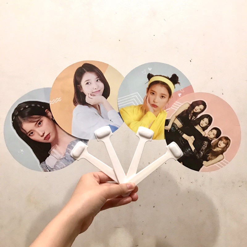 [25% OFF] Kipas IU / Blackpink / GOT7 / Stray Kids | Merchandise Idol/Group KPOP - Handfan Bulat