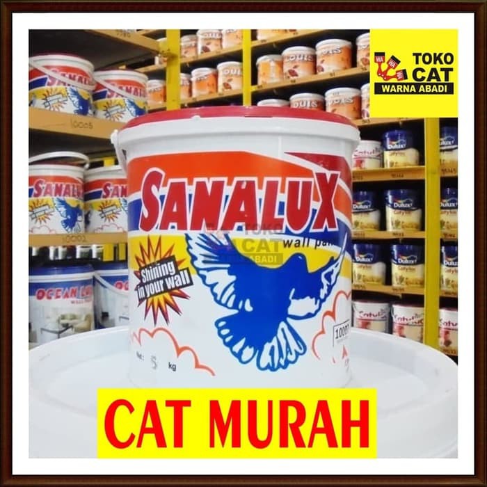 CAT TEMBOK EKONOMIS SANALUX 5 KG WARNA STANDART