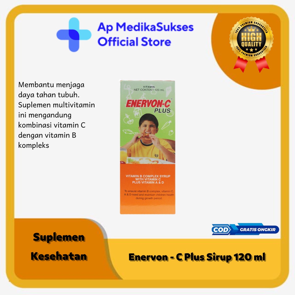 Enervon-C Plus Sirup Vitamin Daya Tahan Tubuh, Mata Dan Tulang Untuk anak
