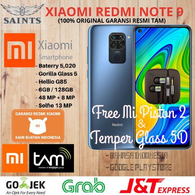 Xiaomi Redmi Note 9 TAM Ram 4GB Rom 64GB 6/128 & 4/64 Garansi Resmi TAM 18 Bulan-2