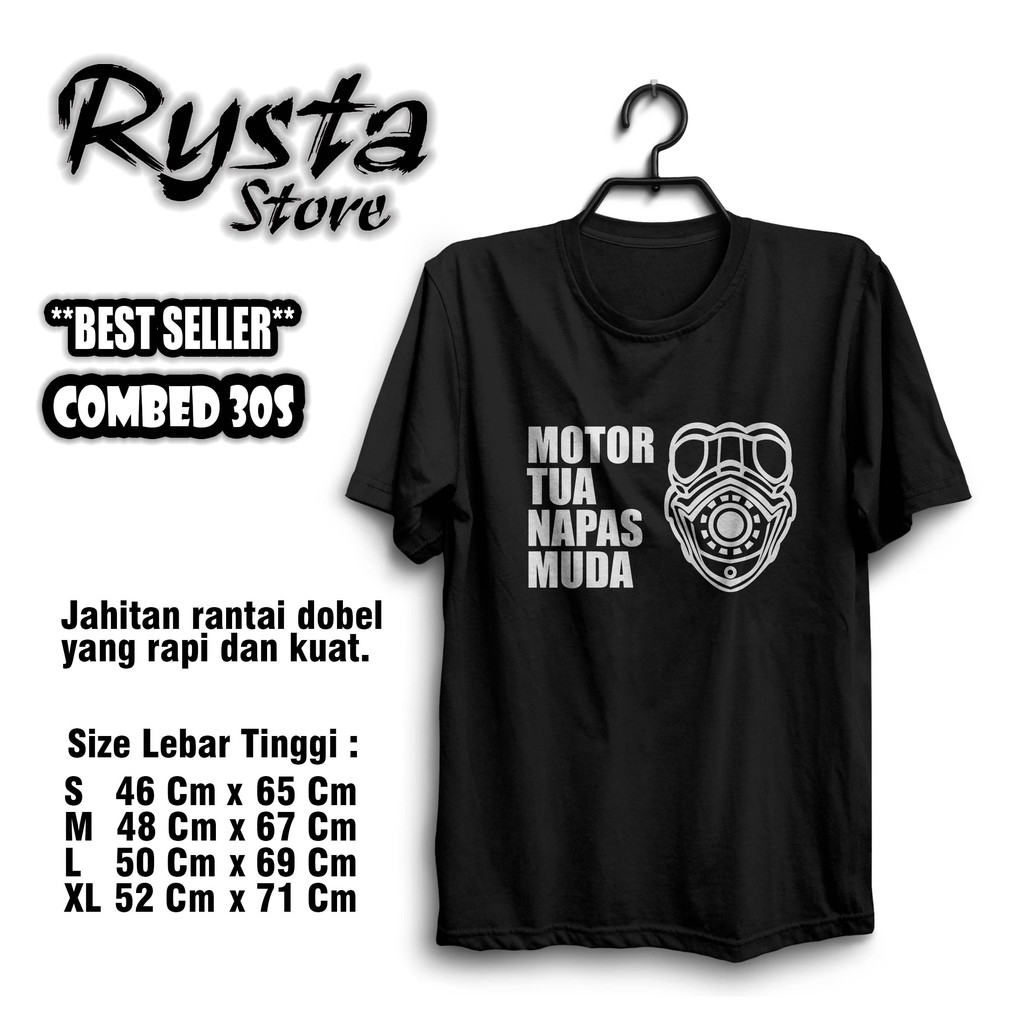 Kaos Motor Tua Napas Muda Vixion Old Combed 30s Premium