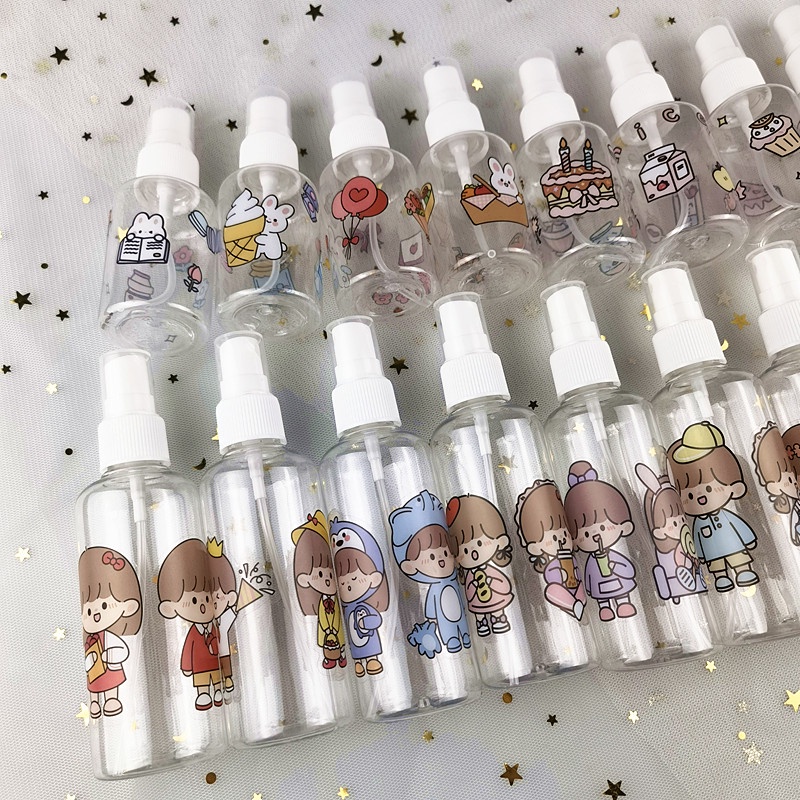 We Flower 50ml 100ml Cartoon Boys Girls Travel Spray Bottle for Cosmetic Shampoo Perfume Container