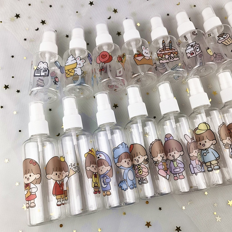 We Flower 50ml 100ml Cartoon Boys Girls Travel Spray Bottle for Cosmetic Shampoo Perfume Container