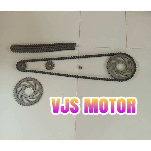 Gir Gear 1 set Depan blakang + Rantai Rante Suzuki SATRIA FU lama tailan ORI ASLI SUZUKI