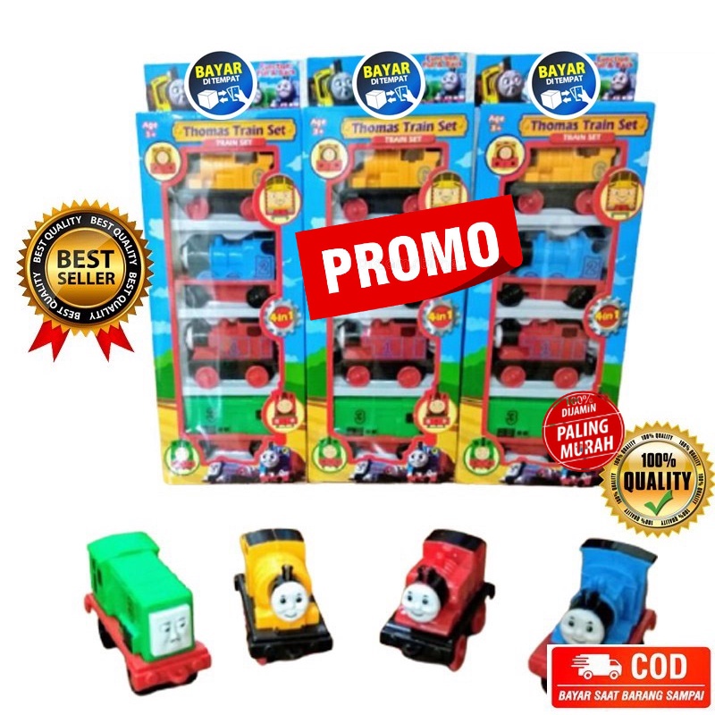 ( PROMO ) Mainan Anak Kereta api TMS Isi 4 Pcs Pull Back Train Play Set SNI MURAH