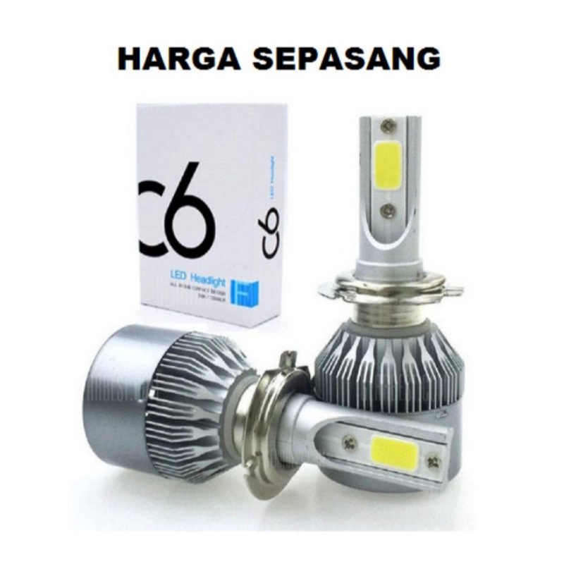 Lampu Led Utama Mobil Headlight C6 Silver H4