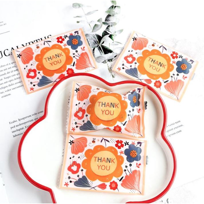 

PLASTIK COOKIES PERMEN KUE COKLAT 5X8 - THANK YOU FLORAL