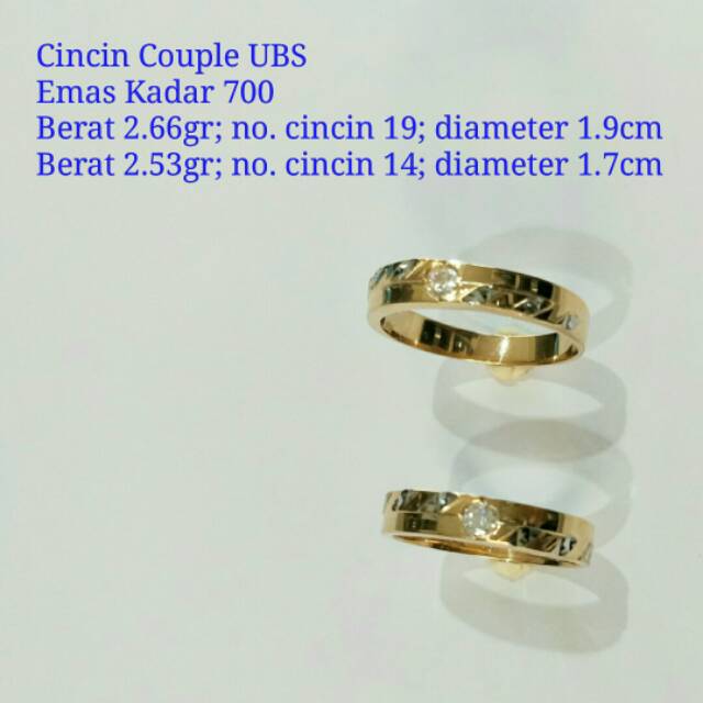 Cincin Emas Couple / Cincin Kawin Emas UBS kadar 700