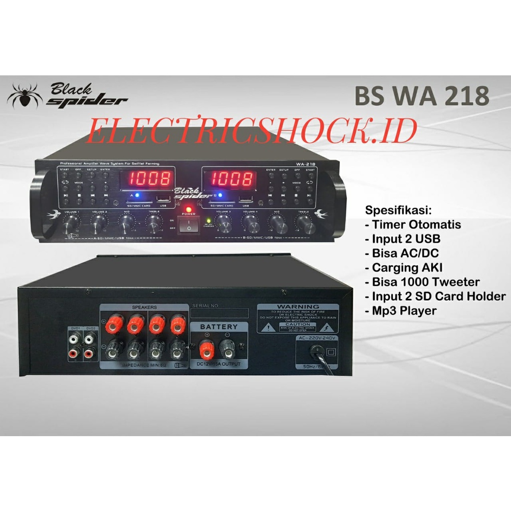 AMPLI WALET BLACK SPIDER BS WA 218 / BLACKSPIDER BS WA218 / BSWA218
