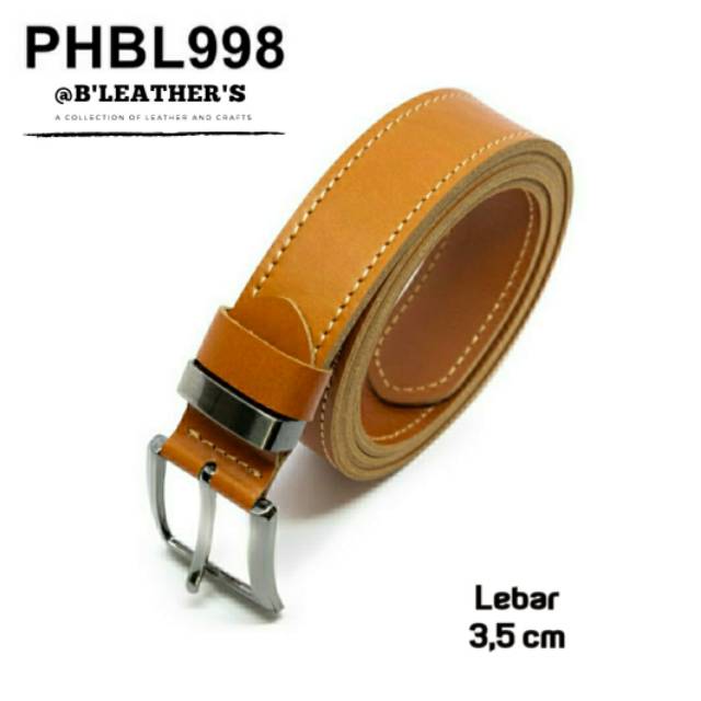 Ikat pinggang pria kulit asli dua lapis lebar ( 3,5cm & 4cm )| Sabuk pria kulit asli