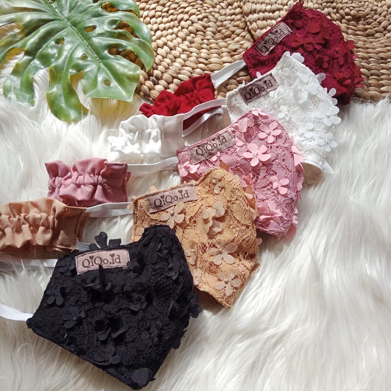 Masker Qiqo Brukat Semanggi by QIQO.ID