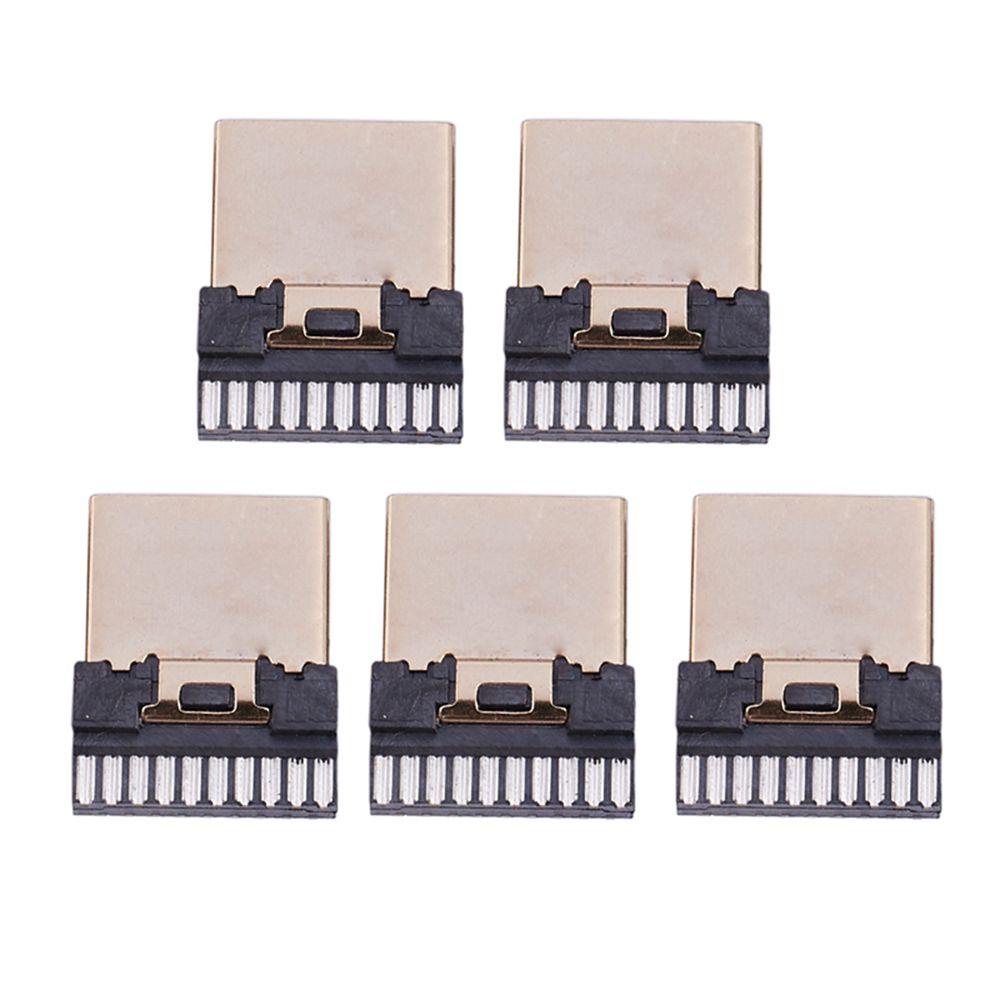 AUGUSTINA Konektor Colokan Solder 5pcs Ganti T8 Male A Type HDMI