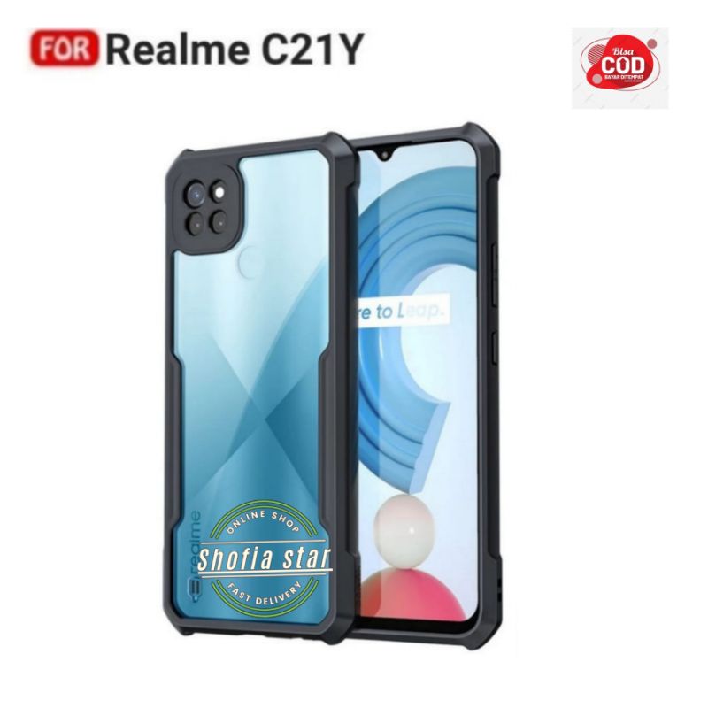 CASE OPPO REALME C21Y C12 C25 HARDCASE ARMOR TRANSPARAN CASING