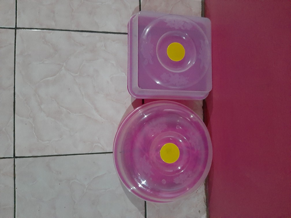 Tempat Bolu / Tempat Kue / Tempat Roti Bulat + Tutup Bening