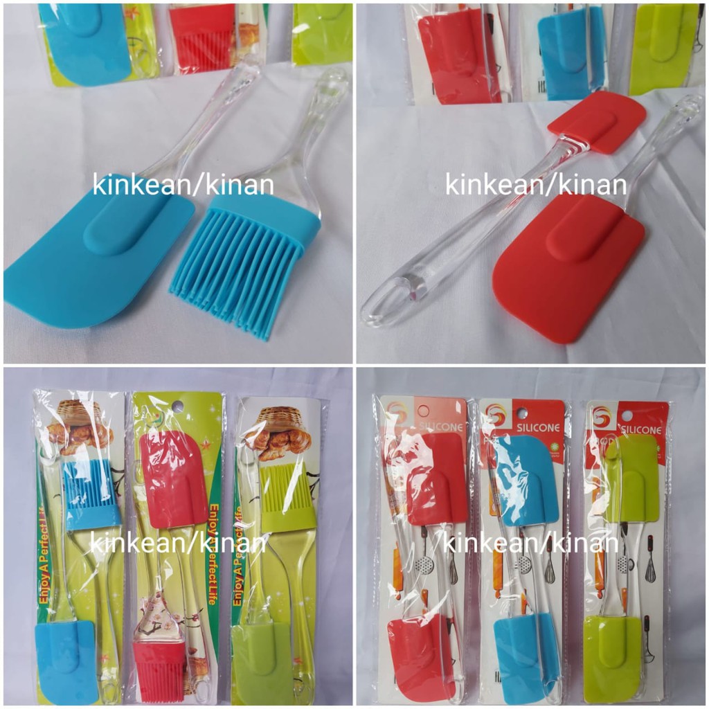 Spatula &amp; Kuas Karet Silikon Silicon 1 Set isi 2