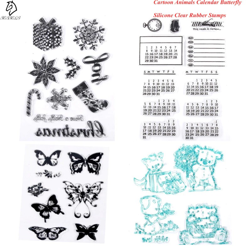 

INDORETAIL | 1 Pcs Kawaii Transparan DIY Scrapbooking Perangko Silikon Hewan Kalender Kupu-kupu