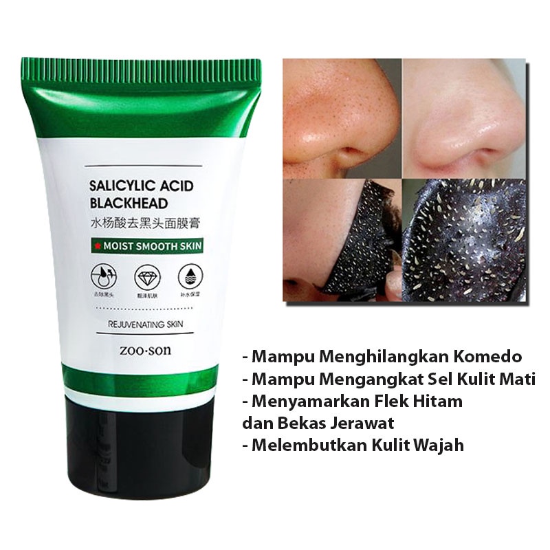 [ BISA COD ] Zoo Son Blackhead Masker Arang Hitam Ampuh Mengangkat Komedo