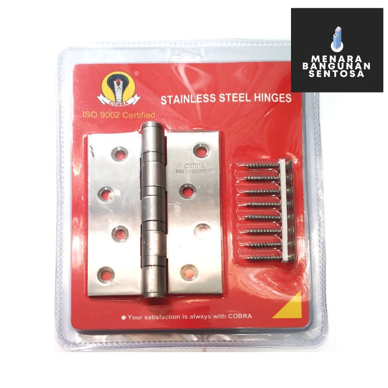 Engsel Stainless Steel Cobra 4&quot; Inch Tebal - Engsel Pintu Jendela