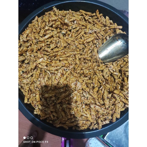 Basreng daun jeruk pedas 250 gram Basreng stik bumbu basah daun jeruk