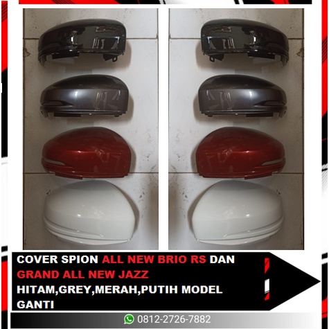 COVER SPION BRIO RS DAN GAN JAZZ HITAM,GREY,MERAH,PUTIH MODEL GANTI