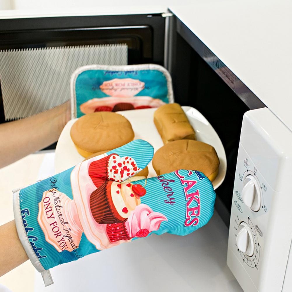 Sarung Tangan Oven plus bantalan Gloves Tahan Panas Warna Random