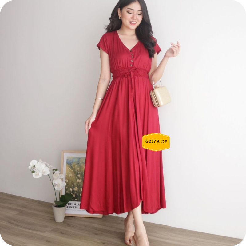 Daster panjang dibawah lutut ld 110cm bahan rayon