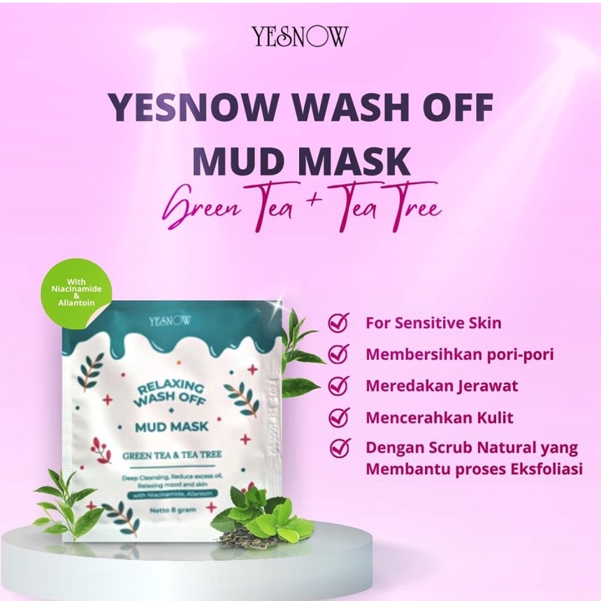 ★ BB ★ YESNOW Relaxing Wash-Off Mud Mask (SACHET ECER) | Masker Wajah - 8gr