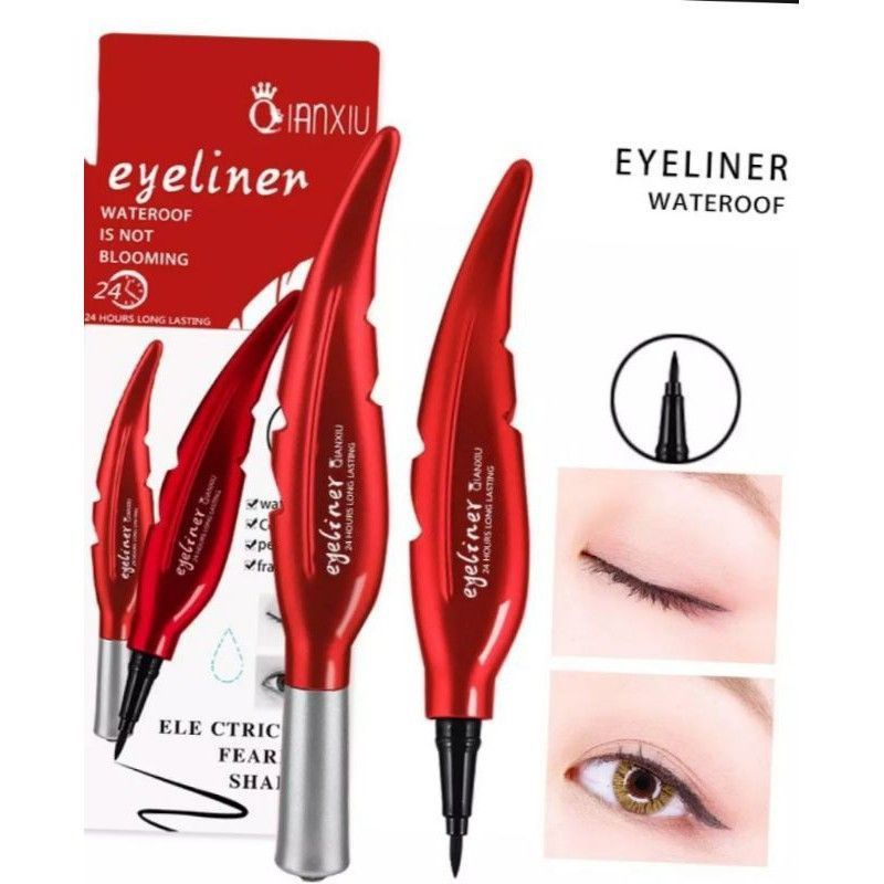 EYELINER 24 HOUR TAHAN AIR LONG LASTING BLACK (eyeliner daun merah)