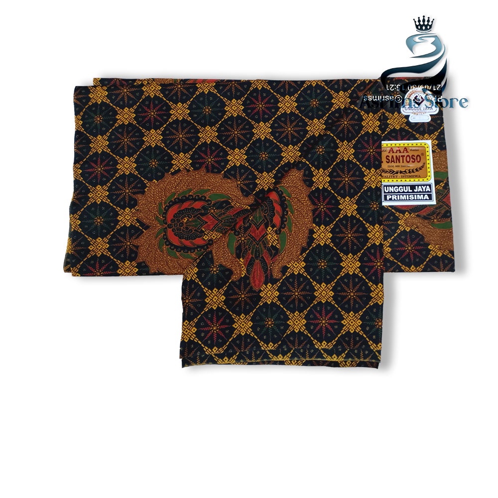 Kain Batik Jogja Jarik Batik Samping Kebat Jogjaan Hitam Putih Santoso AAA Premium Original-01AAA