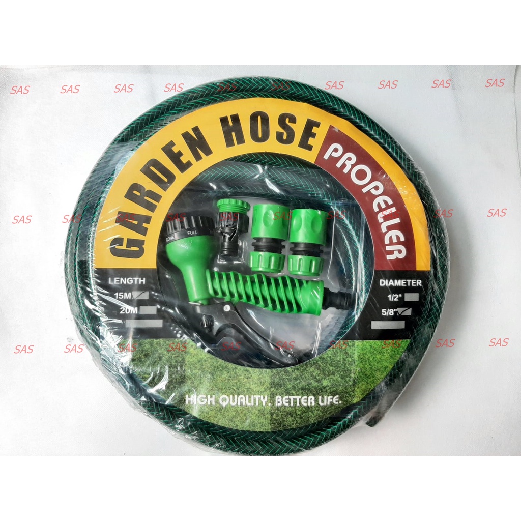 SAS 1set Selang Hijau Anti Lumut + Semprotan selang 5/8" inch 15 Meter TERMURAH 1set Selang Air Anti