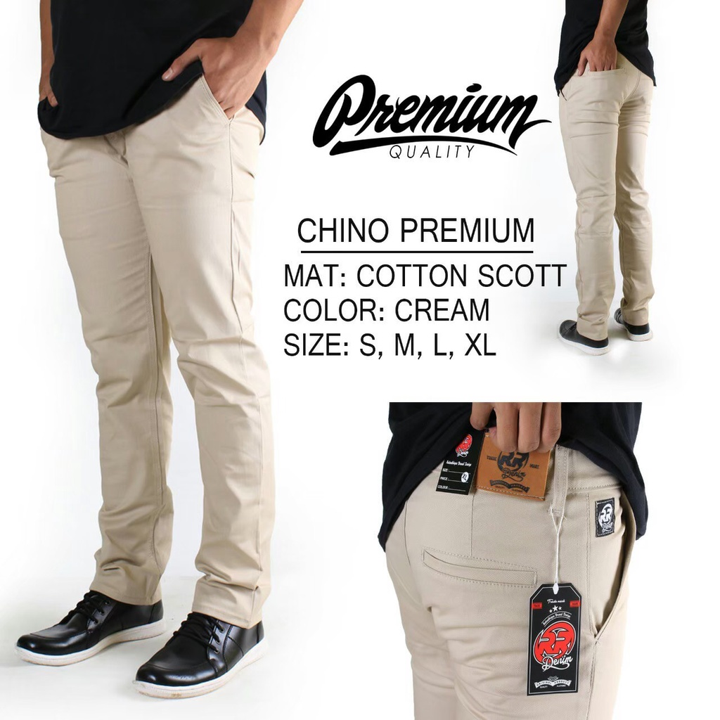 Long Pant Mans Chinos Regular Size 27 -34 S M L XL Material Cotton Scott Not Stretch Branded Original Rezaraka