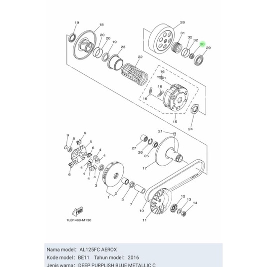 MUR AS PULLY PULI MANGKOK GANDA MIO J MIO GT XEON AEROX 125 SOUL GT 115 FINO FI 115 XRIDE 115 ASLI ORI YAMAHA 90179 10803