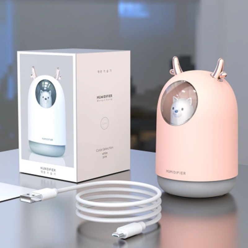Humidifier Ultrasonic Aromatherapy Oil Pet Desaign 300 ml bisa digunakan sebagai lampu tidur FREE USB