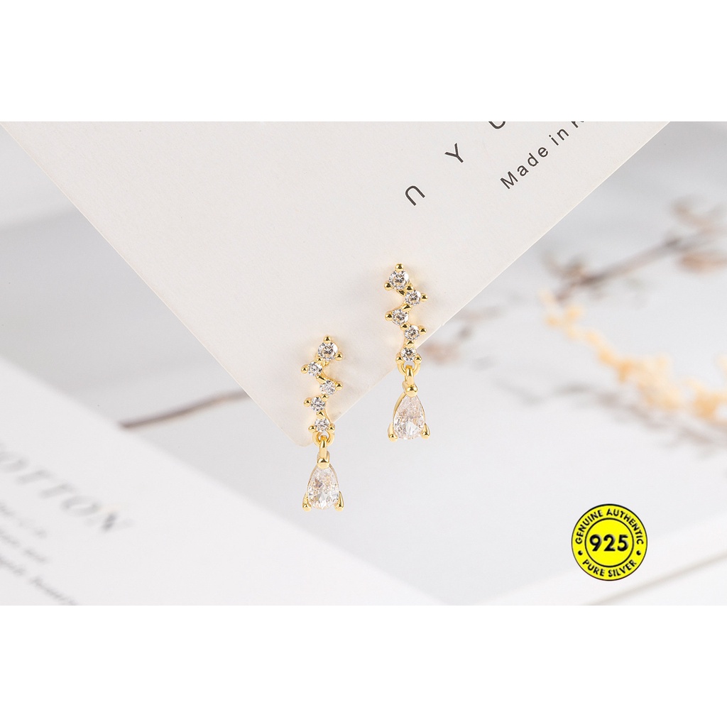 Anting Gantung Sterling Silver 925 Model Tetesan Air Anti Air Dapat Berubah Warna Untuk Wanita U1019