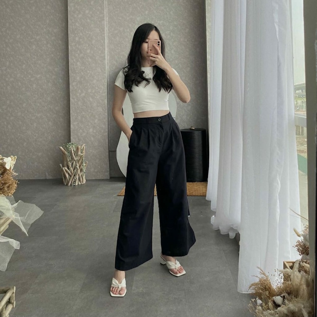 BEFAST - ZFS OOTD Wanita Celana Pendek NICHU / ELIXA PANTS / Celana Panjang / Celana Panjang / Celana Kulot Polos / Celana Casual / Celana Kekinian Remaja / Celana Kulot OOTD Remaja