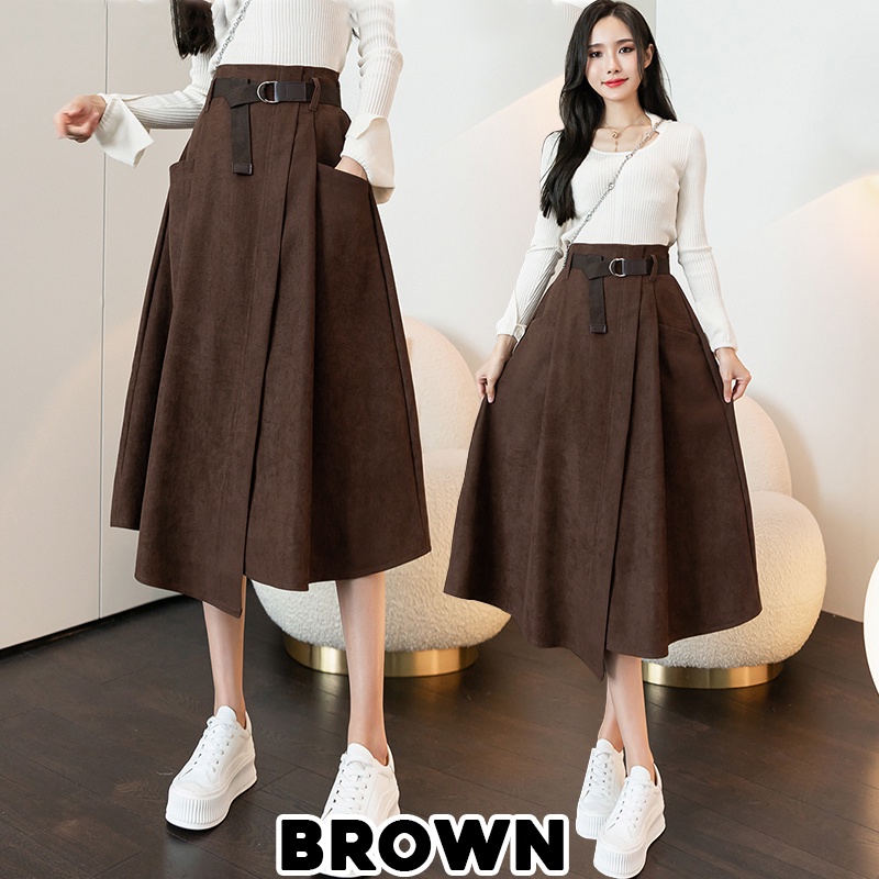 KARAKOREA 7705 Maxi Skirt + Belt/Rok Panjang/Rok Kerja/Korean Maxi Skirt