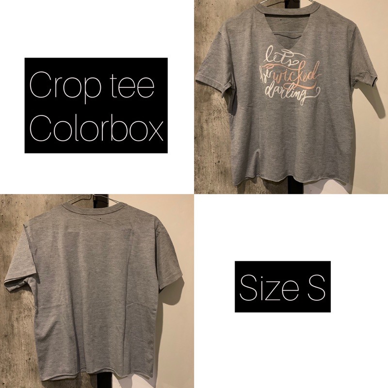 PRELOVED PAKAIAN WANITA CROP TEE BRAND COLORBOX