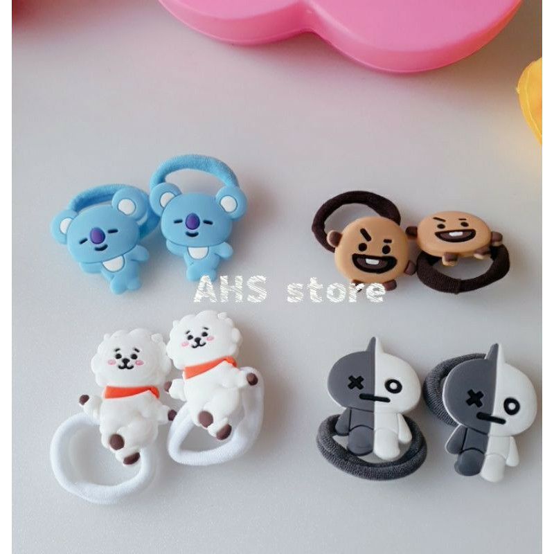 [2pcs] KUNCIR DONUT BTS / IKAT RAMBUT DONAT BTS BT21 / KUNCIR KARET RAMBUT BT21