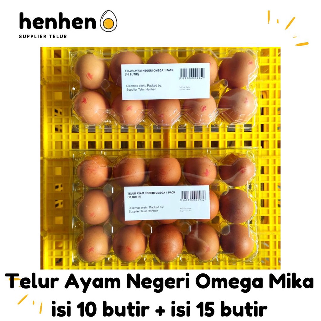 Jual Telur Ayam Negeri Omega Organik Isi 10 Butir 15 Butir Mika Ready