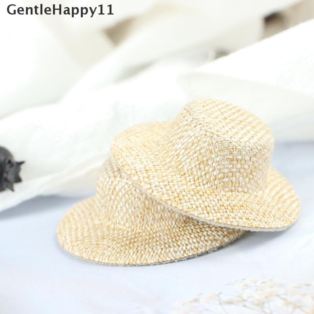 Gentlehappy 2Pcs Miniatur Topi Jerami Untuk Aksesoris Rumah Boneka