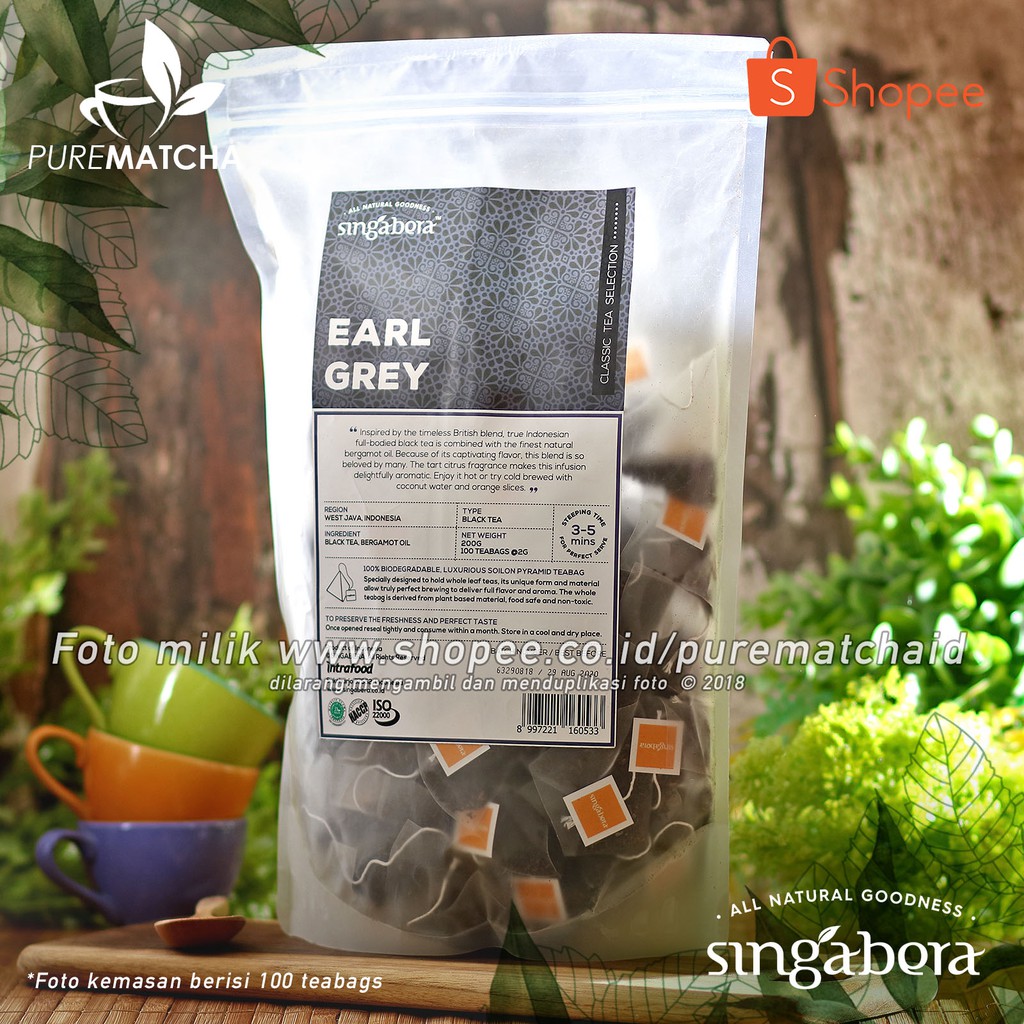 

Singabera - Earl Grey 100tb Teh Hitam Bergamot Indonesian Premium Tea